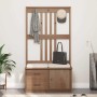 Perchero de entrada SANDENS madera maciza de pino 87x40x159,5cm de , Bancos para recibidores y almacenamiento - Ref: Foro24-4...
