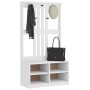 Perchero de entrada SANDENS madera pino blanco 87x40x159,5 cm de , Bancos para recibidores y almacenamiento - Ref: Foro24-401...