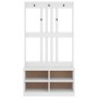 Perchero de entrada SANDENS madera pino blanco 87x40x159,5 cm de , Bancos para recibidores y almacenamiento - Ref: Foro24-401...