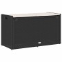 Banco de almacenaje con cojín ratán sintético negro 100 cm de , Bancos de jardín - Ref: Foro24-4104060, Precio: 149,87 €, Des...