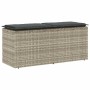 Banco jardín con cojín ratán sintético gris claro 110x40x44cm de , Bancos de jardín - Ref: Foro24-4104150, Precio: 106,61 €, ...