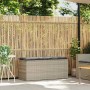 Banco jardín con cojín ratán sintético gris claro 110x40x44cm de , Bancos de jardín - Ref: Foro24-4104150, Precio: 106,61 €, ...