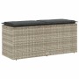 Banco jardín con cojín ratán sintético gris claro 110x40x44cm de , Bancos de jardín - Ref: Foro24-4104150, Precio: 106,61 €, ...