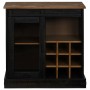 Aparador HALDEN con puerta corredera negro 80x40x80 cm de , Aparadores - Ref: Foro24-4018424, Precio: 217,59 €, Descuento: %