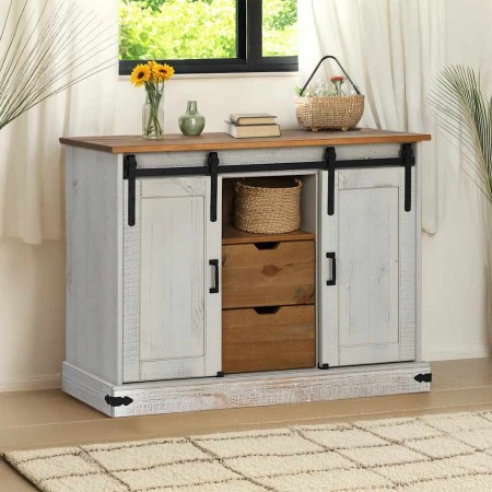 Aparador HALDEN 2 puertas correderas blanco 112x40x80 cm de , Aparadores - Ref: Foro24-4018430, Precio: 305,61 €, Descuento: %