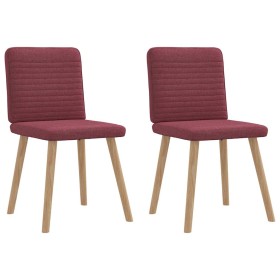 Sillas de comedor 2 unidades tela rojo tinto de , Sillas de comedor - Ref: Foro24-4101147, Precio: 103,24 €, Descuento: %