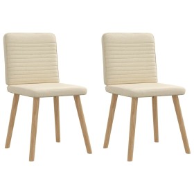 Sillas de comedor 2 unidades tela color crema de , Sillas de comedor - Ref: Foro24-4101151, Precio: 103,24 €, Descuento: %