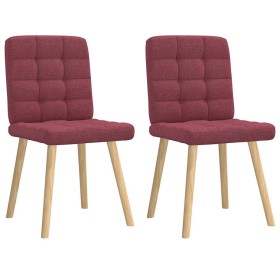 Sillas de comedor 2 unidades tela rojo tinto de , Sillas de comedor - Ref: Foro24-4101094, Precio: 105,11 €, Descuento: %