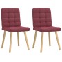 Sillas de comedor 2 unidades tela rojo tinto de , Sillas de comedor - Ref: Foro24-4101094, Precio: 105,11 €, Descuento: %