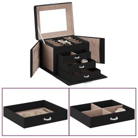 Joyero de 4 niveles con espejo y cerradura 22,5x17,5x16,5 cm de , Soportes para joyería - Ref: Foro24-4103561, Precio: 35,74 ...