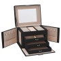 Joyero de 4 niveles con espejo y cerradura 22,5x17,5x16,5 cm de , Soportes para joyería - Ref: Foro24-4103561, Precio: 35,74 ...