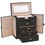Joyero de 5 niveles con espejo y cerradura negro de , Soportes para joyería - Ref: Foro24-4103563, Precio: 57,32 €, Descuento: %