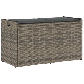 Banco de almacenaje con cojín gris 100 cm ratán sintético de , Bancos de jardín - Ref: Foro24-4104062, Precio: 136,50 €, Desc...