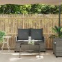 Sofá jardín de 2 plazas con cojín y mesa gris ratán sintético de , Sofás de exterior - Ref: Foro24-4103847, Precio: 210,43 €,...