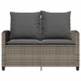 Sofá jardín de 2 plazas con cojín y mesa gris ratán sintético de , Sofás de exterior - Ref: Foro24-4103847, Precio: 210,43 €,...