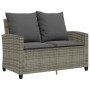Sofá jardín de 2 plazas con cojín y mesa gris ratán sintético de , Sofás de exterior - Ref: Foro24-4103847, Precio: 210,43 €,...