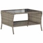 Sofá jardín de 2 plazas con cojín y mesa gris ratán sintético de , Sofás de exterior - Ref: Foro24-4103847, Precio: 210,43 €,...