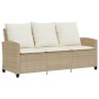 Sofá jardín de 3 plazas con cojín y mesa beige ratán sintético de , Sofás de exterior - Ref: Foro24-4103858, Precio: 286,76 €...