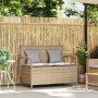 Banco de jardín con almacenaje y cojín beige ratán sintético de , Bancos de jardín - Ref: Foro24-4104214, Precio: 259,40 €, D...