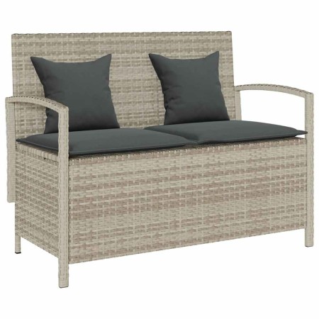 Banco de jardín con almacenaje y cojín gris claro de , Bancos de jardín - Ref: Foro24-4104216, Precio: 208,27 €, Descuento: %