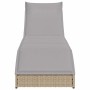Tumbona plegable con cojín y espacio beige ratán sintético de , Tumbonas - Ref: Foro24-4104223, Precio: 247,76 €, Descuento: %