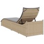 Tumbona plegable con cojín y espacio beige ratán sintético de , Tumbonas - Ref: Foro24-4104223, Precio: 247,76 €, Descuento: %