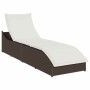 Tumbona plegable con cojín y espacio marrón ratán sintético de , Tumbonas - Ref: Foro24-4104221, Precio: 233,92 €, Descuento: %