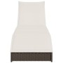 Tumbona plegable con cojín y espacio marrón ratán sintético de , Tumbonas - Ref: Foro24-4104221, Precio: 233,92 €, Descuento: %
