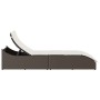 Tumbona plegable con cojín y espacio marrón ratán sintético de , Tumbonas - Ref: Foro24-4104221, Precio: 233,92 €, Descuento: %