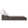 Tumbona plegable con cojín y espacio marrón ratán sintético de , Tumbonas - Ref: Foro24-4104221, Precio: 233,92 €, Descuento: %
