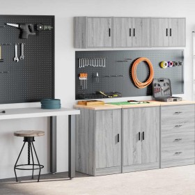 Armarios 2 uds para garaje madera ingeniería gris sonoma de , Armarios industriales - Ref: Foro24-3328301, Precio: 87,02 €, D...