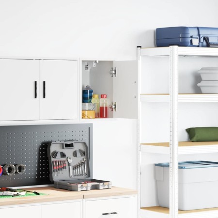 Armario de pared para garaje madera de ingeniería blanco de , Armarios industriales - Ref: Foro24-860607, Precio: 26,44 €, De...