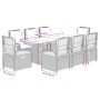 Set de comedor de jardín 9 pzas y cojines ratán sintético negro en Conjuntos de jardín | Comprar online en Foru.es