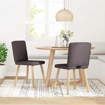 Sillas de comedor 2 unidades tela marrón oscuro de , Sillas de comedor - Ref: Foro24-4101201, Precio: 101,95 €, Descuento: %
