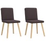 Sillas de comedor 2 unidades tela marrón oscuro de , Sillas de comedor - Ref: Foro24-4101201, Precio: 101,95 €, Descuento: %