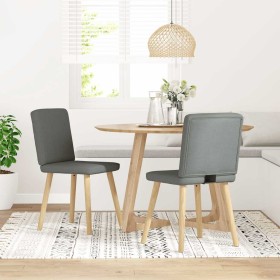 Sillas de comedor 2 unidades tela gris oscuro de , Sillas de comedor - Ref: Foro24-4101198, Precio: 101,95 €, Descuento: %
