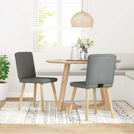 Sillas de comedor 2 unidades tela gris oscuro de , Sillas de comedor - Ref: Foro24-4101198, Precio: 101,95 €, Descuento: %
