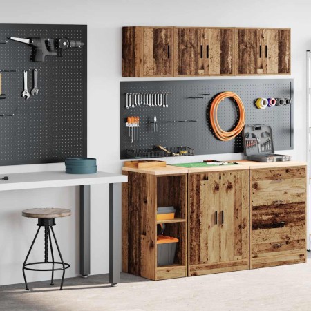Armarios 2 uds para garaje madera ingeniería antigua madera de , Armarios industriales - Ref: Foro24-3328267, Precio: 67,77 €...