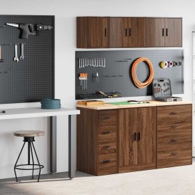 Armarios 2 uds para garaje madera ingeniería marrón roble de , Armarios industriales - Ref: Foro24-3328320, Precio: 92,88 €, ...