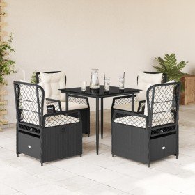 Set de muebles jardín 5 pzas con cojines ratán sintético negro en Conjuntos de jardín | Comprar online en Foru.es