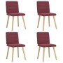 Sillas de comedor 4 unidades tela rojo tinto de , Sillas de comedor - Ref: Foro24-3315277, Precio: 198,39 €, Descuento: %