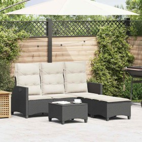 Set de sofás de jardín en forma de L con cojines 3 pzas negro de , Conjuntos de jardín - Ref: Foro24-3328638, Precio: 370,94 ...
