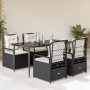 Set de muebles jardín 5 pzas con cojines ratán sintético negro en Conjuntos de jardín | Comprar online en Foru.es