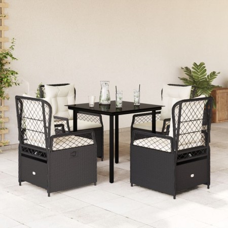 Set de muebles jardín 5 pzas con cojines ratán sintético negro en Conjuntos de jardín | Comprar online en Foru.es