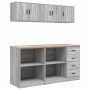 Armarios 6 uds para garaje madera ingeniería gris sonoma de , Armarios industriales - Ref: Foro24-3328355, Precio: 304,57 €, ...