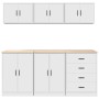 Armarios 6 uds para garaje madera de ingeniería blanco de , Armarios industriales - Ref: Foro24-3328341, Precio: 444,51 €, De...