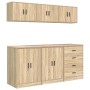 Armarios 6 uds para garaje madera de ingeniería roble sonoma de , Armarios industriales - Ref: Foro24-3328343, Precio: 450,47...