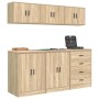 Armarios 6 uds para garaje madera de ingeniería roble sonoma de , Armarios industriales - Ref: Foro24-3328343, Precio: 450,47...