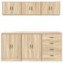 Armarios 6 uds para garaje madera de ingeniería roble sonoma de , Armarios industriales - Ref: Foro24-3328343, Precio: 450,47...