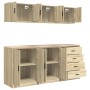 Armarios 6 uds para garaje madera de ingeniería roble sonoma de , Armarios industriales - Ref: Foro24-3328343, Precio: 450,47...